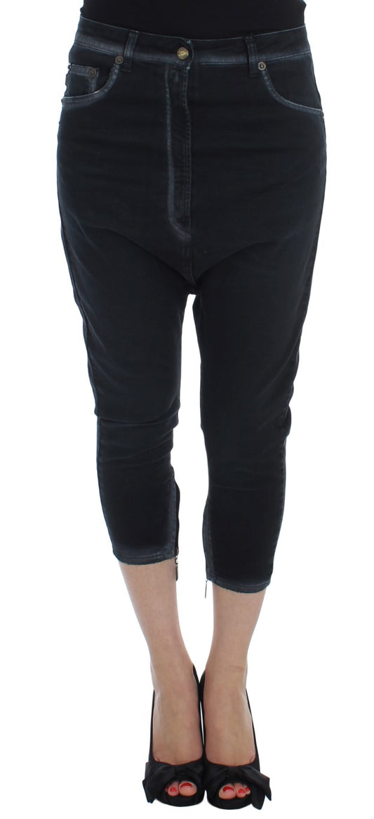 Cavalli Blaue Baumwoll Stretch Baggy Relax Jeans