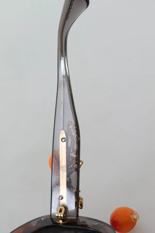 Dolce & Gabbana DG4283B Sonnenbrille aus Acetat mit orangefarbenen Kristallen und Applikationen