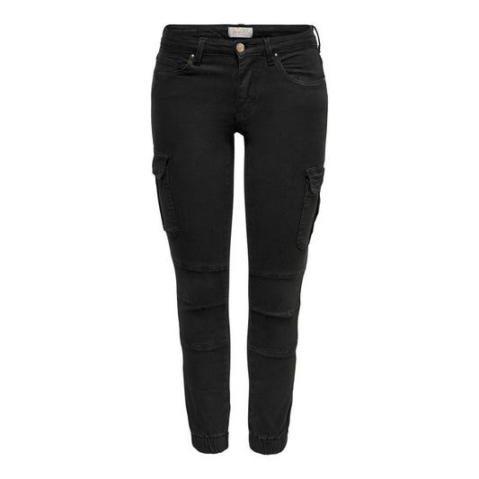 Only Schwarze Baumwoll-Skinny-Hose