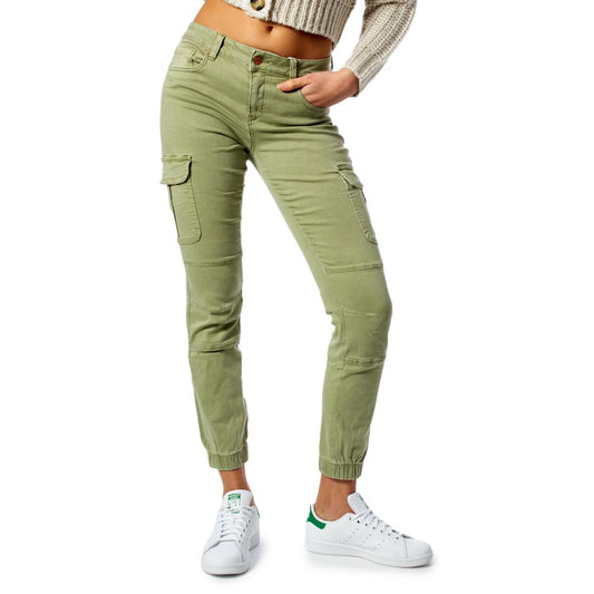 Only Grüne Baumwoll-Skinny-Hose