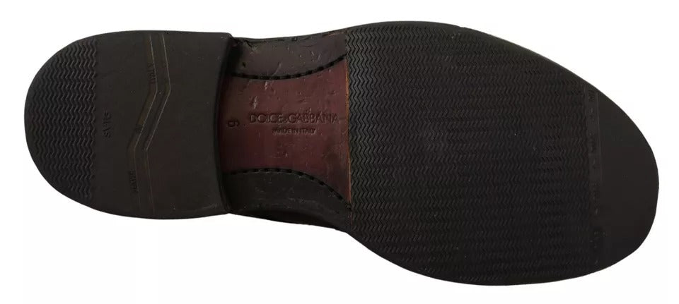 Dolce & Gabbana Schwarze perforierte Leder Schnürschuhe Derby