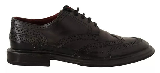 Dolce & Gabbana Schwarze perforierte Leder Schnürschuhe Derby