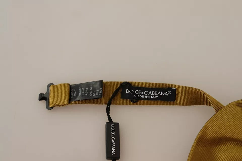 Dolce & Gabbana Senfgelbe 100% Seide Schmetterlingsfliege Herren