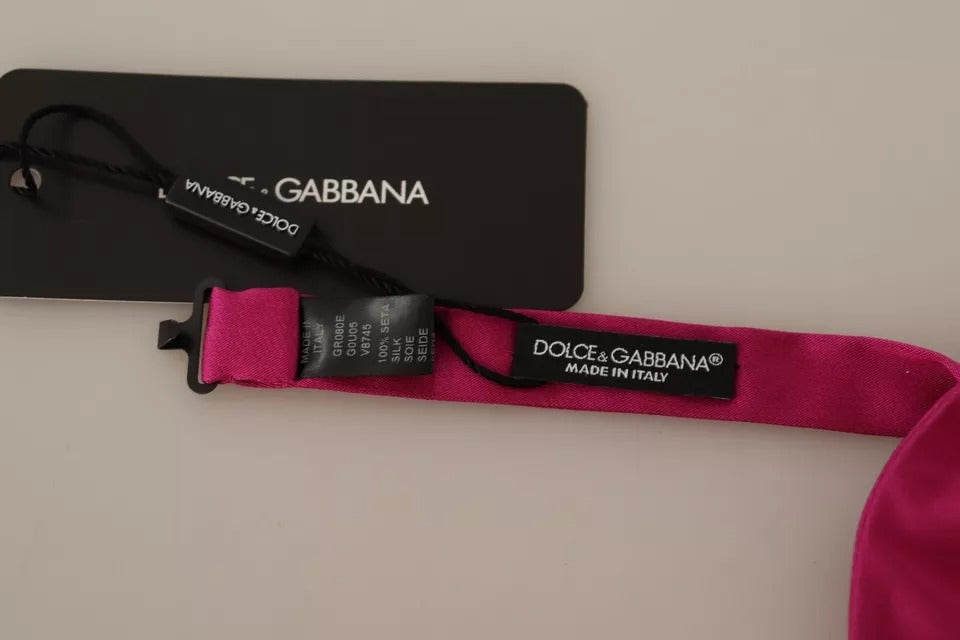 Dolce & Gabbana Rosa 100% Seide Verstellbare Halsfliege Männer