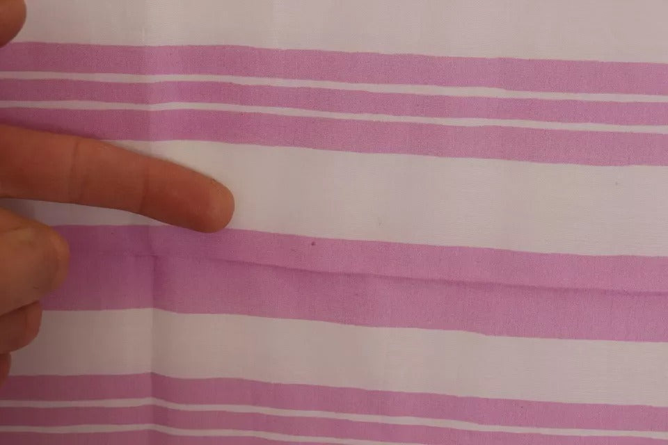 Dolce & Gabbana Rosa-weiß gestreifter Wickelschal aus Baumwolle