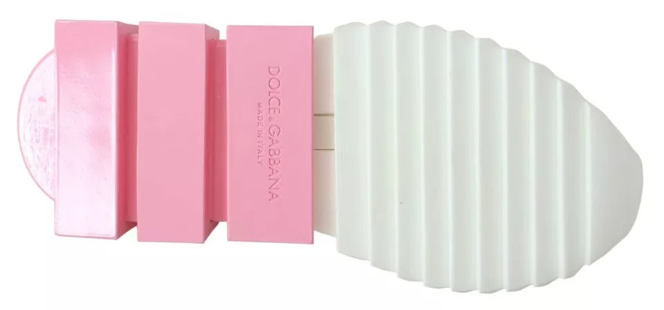 Dolce & Gabbana Rosa Weiß Logo Sorrento Turnschuhe Schuhe