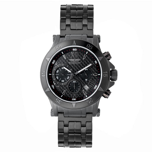 Bobroff Schwarze Uhr aus Edelstahl