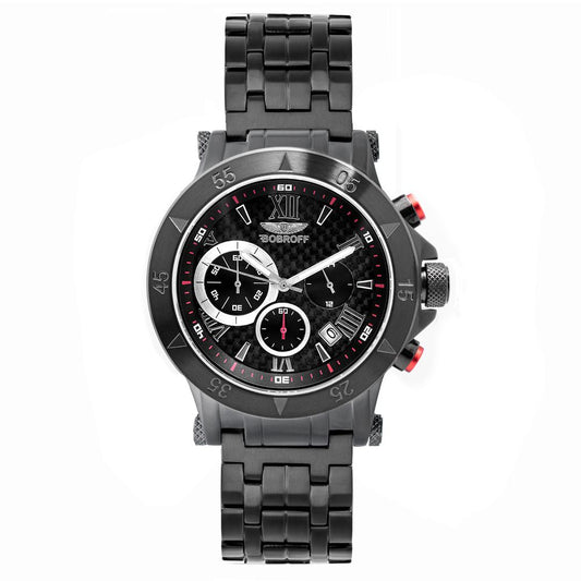 Bobroff Schwarze Uhr aus Edelstahl