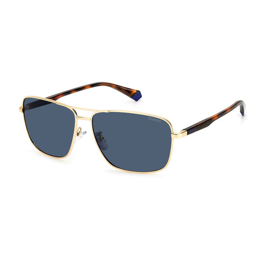 Polaroid Goldene Metall-Sonnenbrille