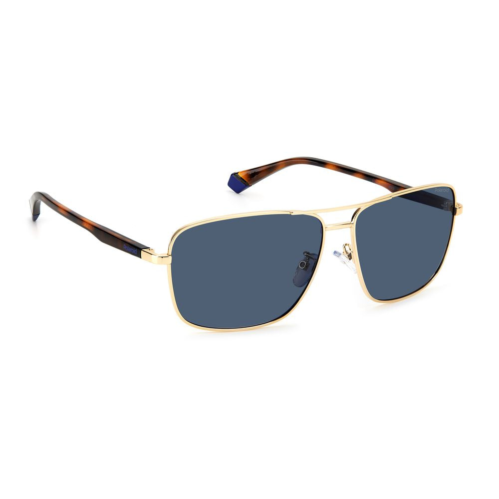 Polaroid Goldene Metall-Sonnenbrille