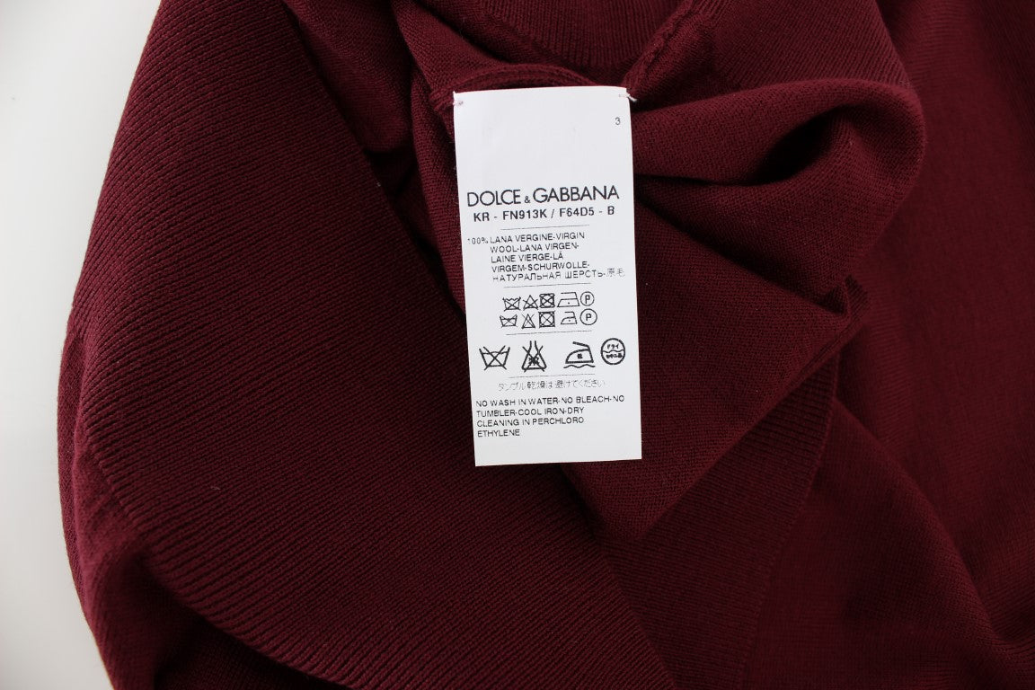 Dolce & Gabbana Rote ärmellose Weste mit Rundhalsausschnitt Pullover