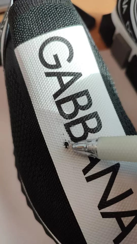 Dolce & Gabbana Schwarz Weiß Slip On Sorrento Sneakers Schuhe