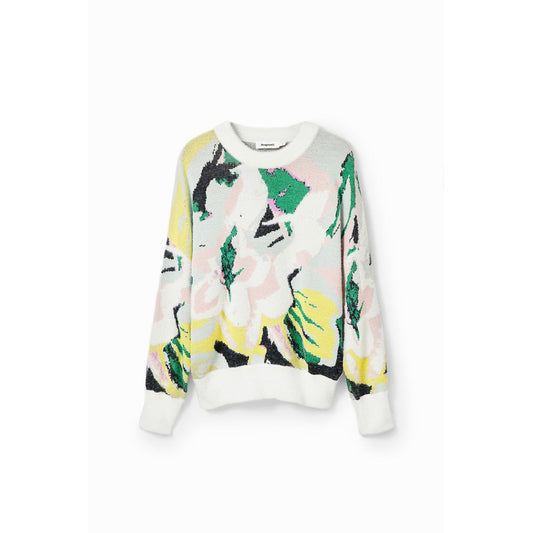 Desigual Pullover aus cremefarbenem Polyamid