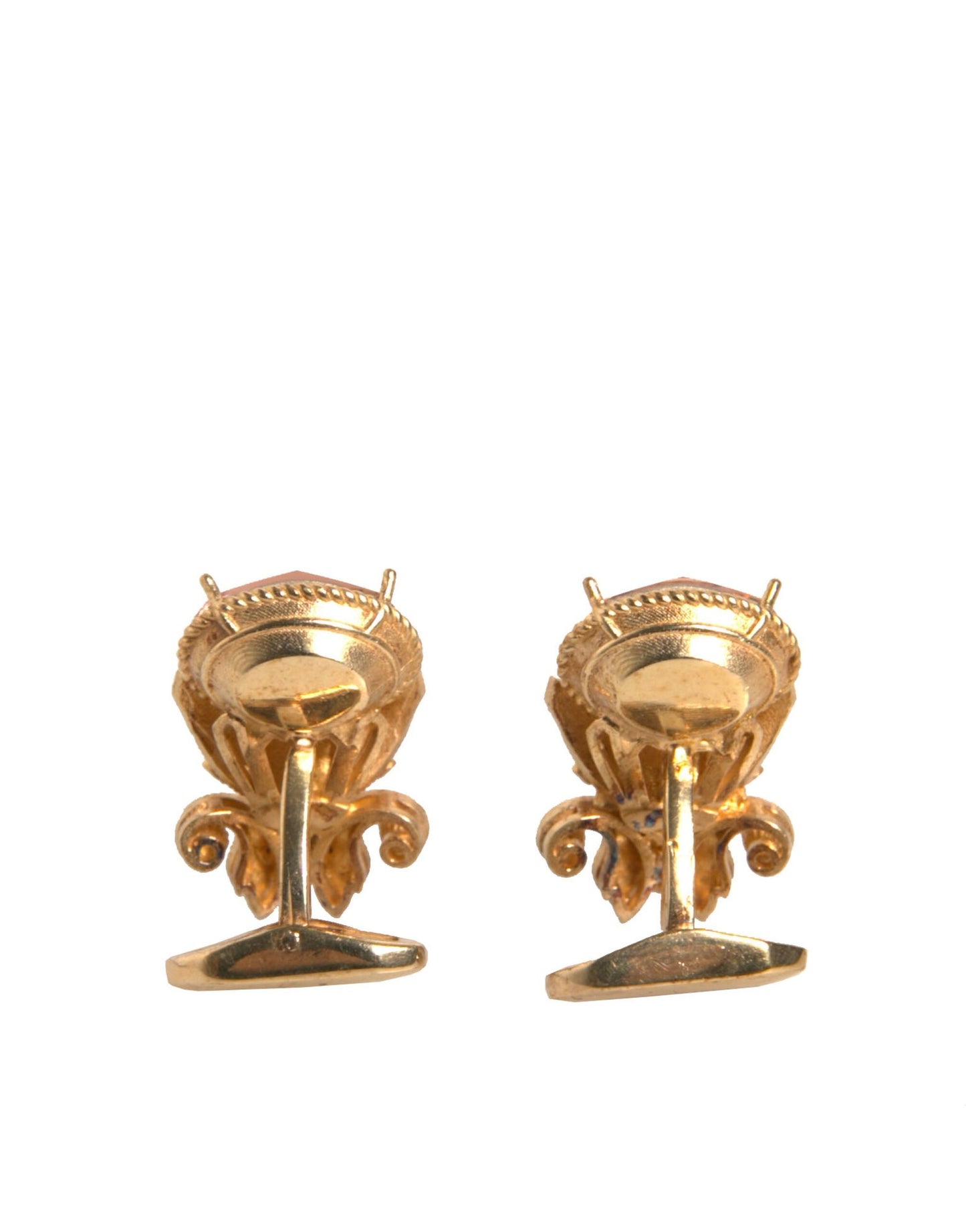 Dolce & Gabbana Goldfarbener 925 Sterling Silber Kristall Manschettenknopf