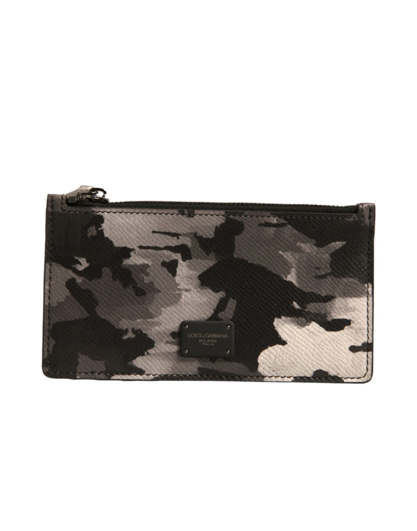 Dolce & Gabbana Multicolor Camouflage Logo Plaque Münze Geldbörse Brieftasche