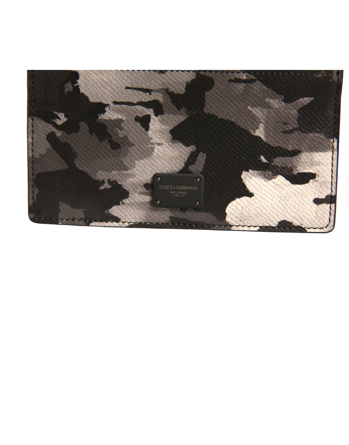 Dolce & Gabbana Multicolor Camouflage Logo Plaque Münze Geldbörse Brieftasche