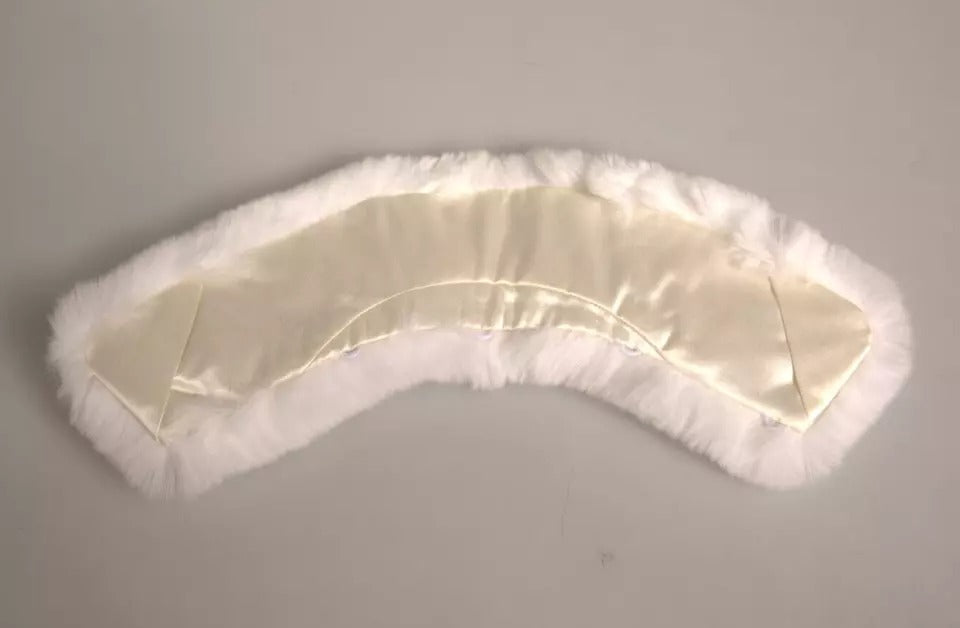 Dolce & Gabbana Weißer Pelz Schulterkragen Wickelschal Halstuch