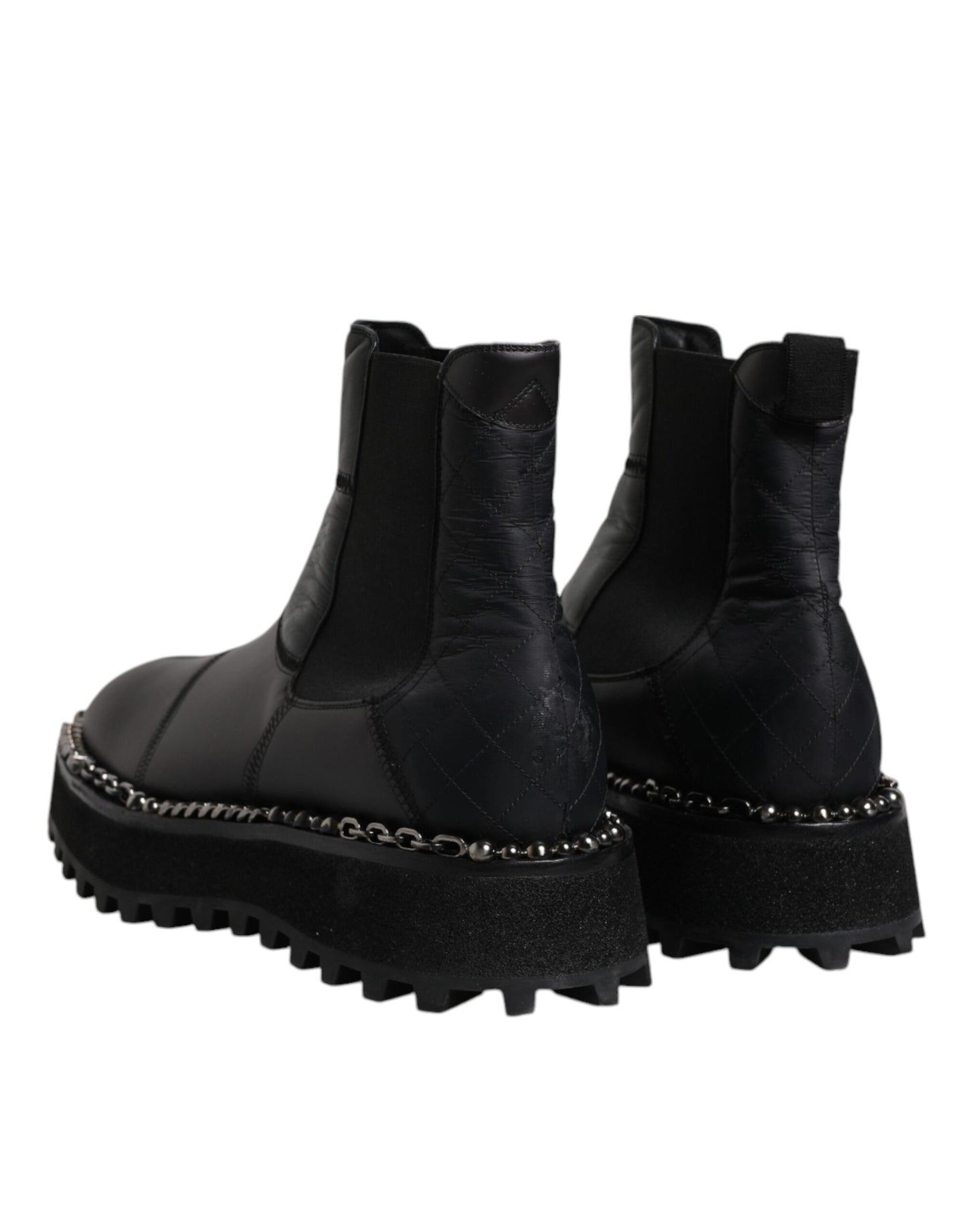 Dolce & Gabbana Schwarze Chelsea Boots Leder Schlupfschuhe