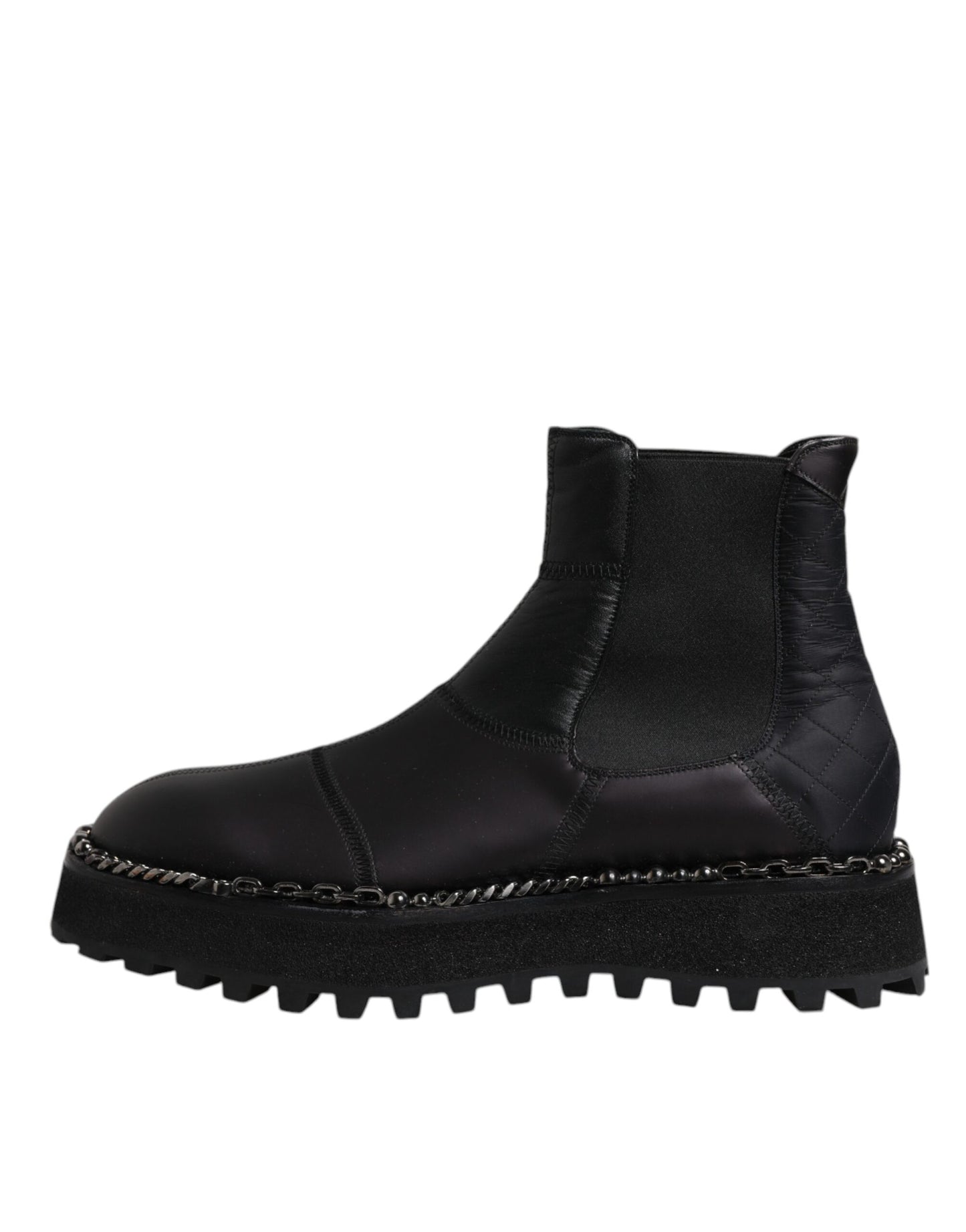Dolce & Gabbana Schwarze Chelsea Boots Leder Schlupfschuhe