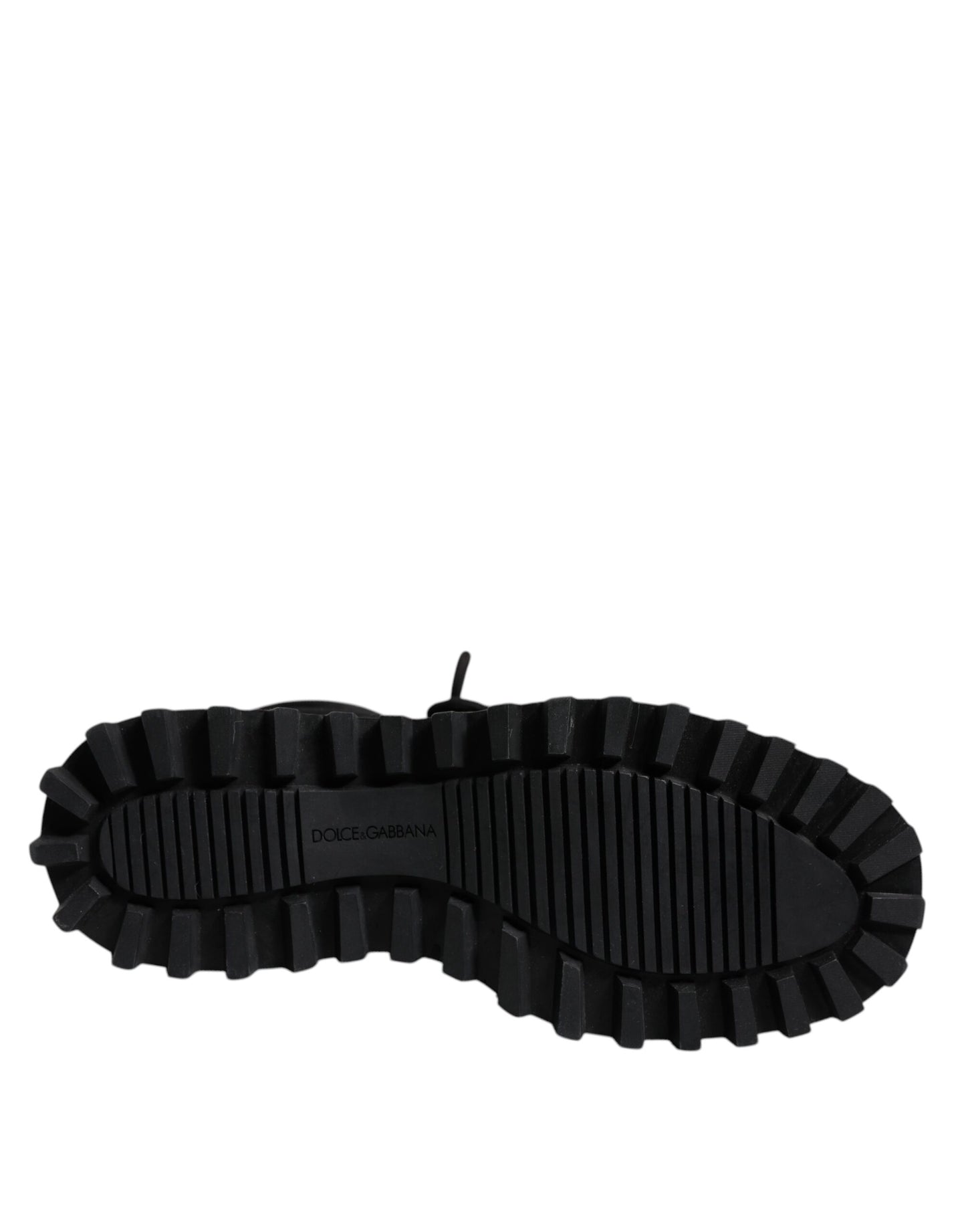 Dolce & Gabbana Schwarze gepolsterte Mid Calf Lace Up Stiefel Schuhe