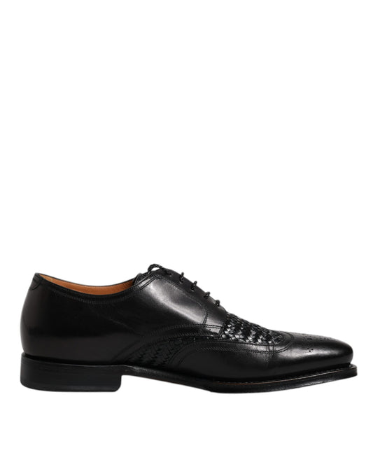 Dolce & Gabbana Schwarze Leder Derby Wingtip Lace Up Formal Dress Schuhe
