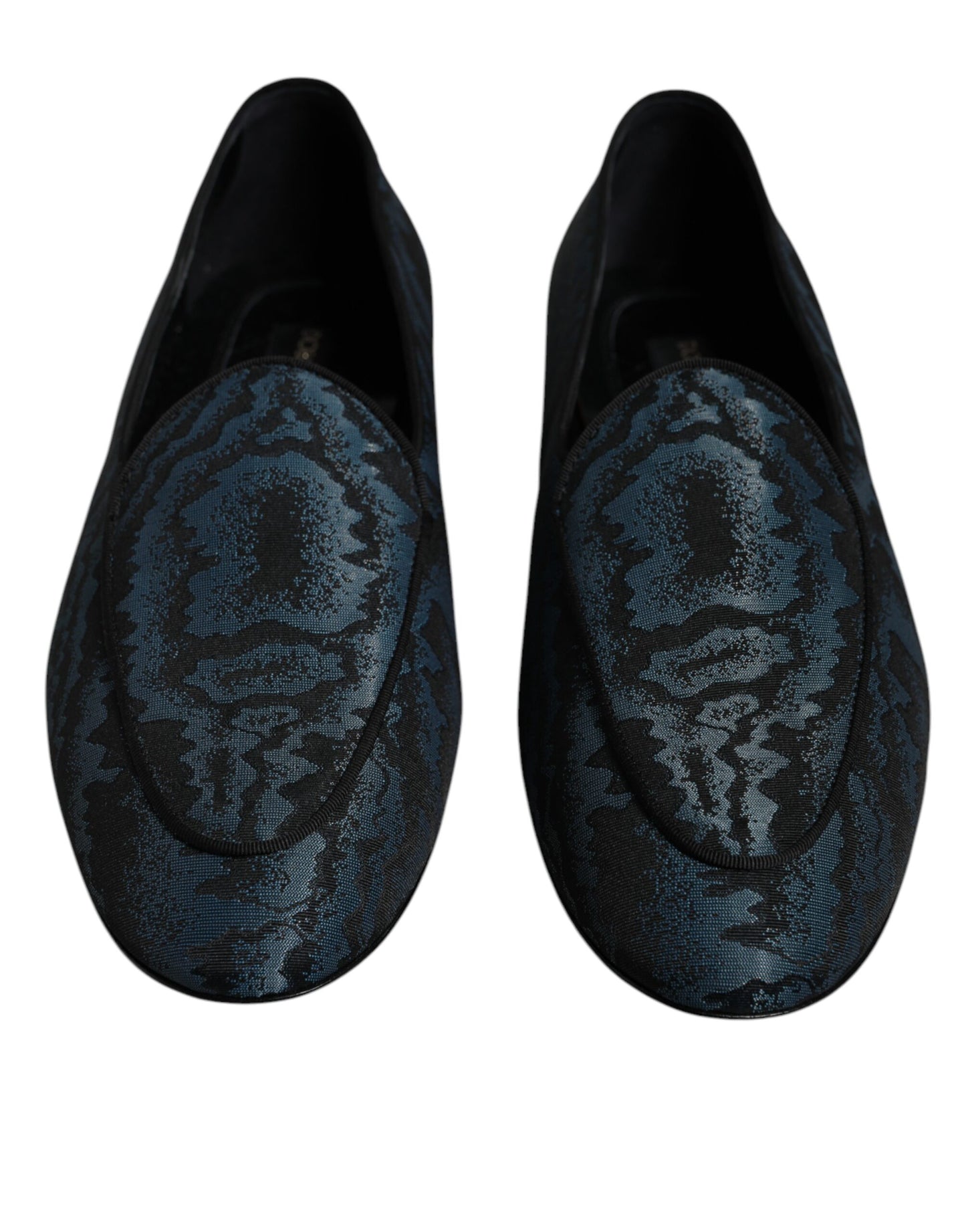 Dolce & Gabbana Blau Schwarz Flats Männer Loafers Kleid Schuhe