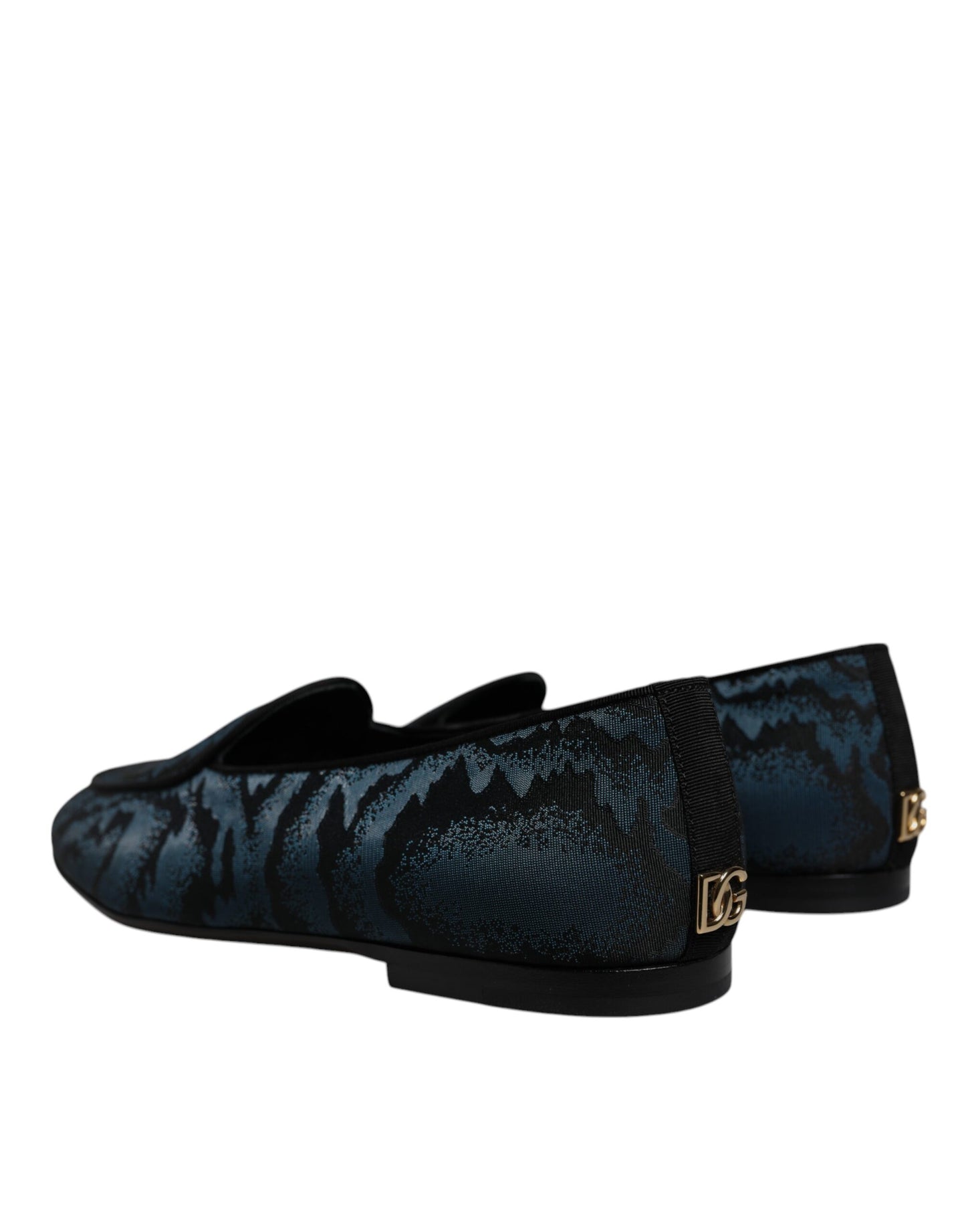 Dolce & Gabbana Blau Schwarz Flats Männer Loafers Kleid Schuhe