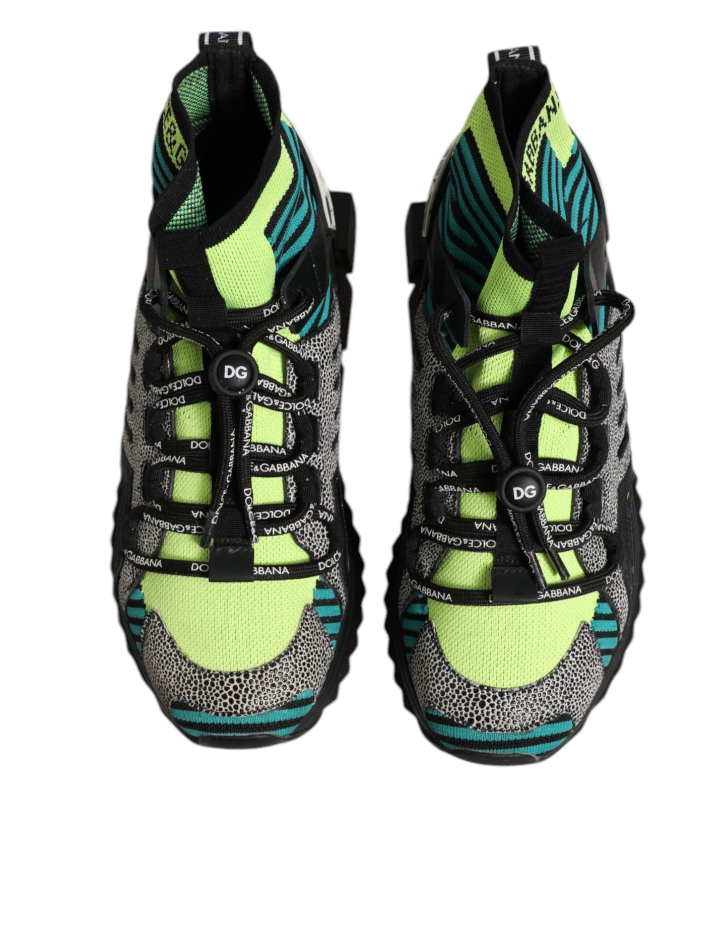 Dolce & Gabbana Multicolor Sorrento Logo Turnschuhe Socken Schuhe