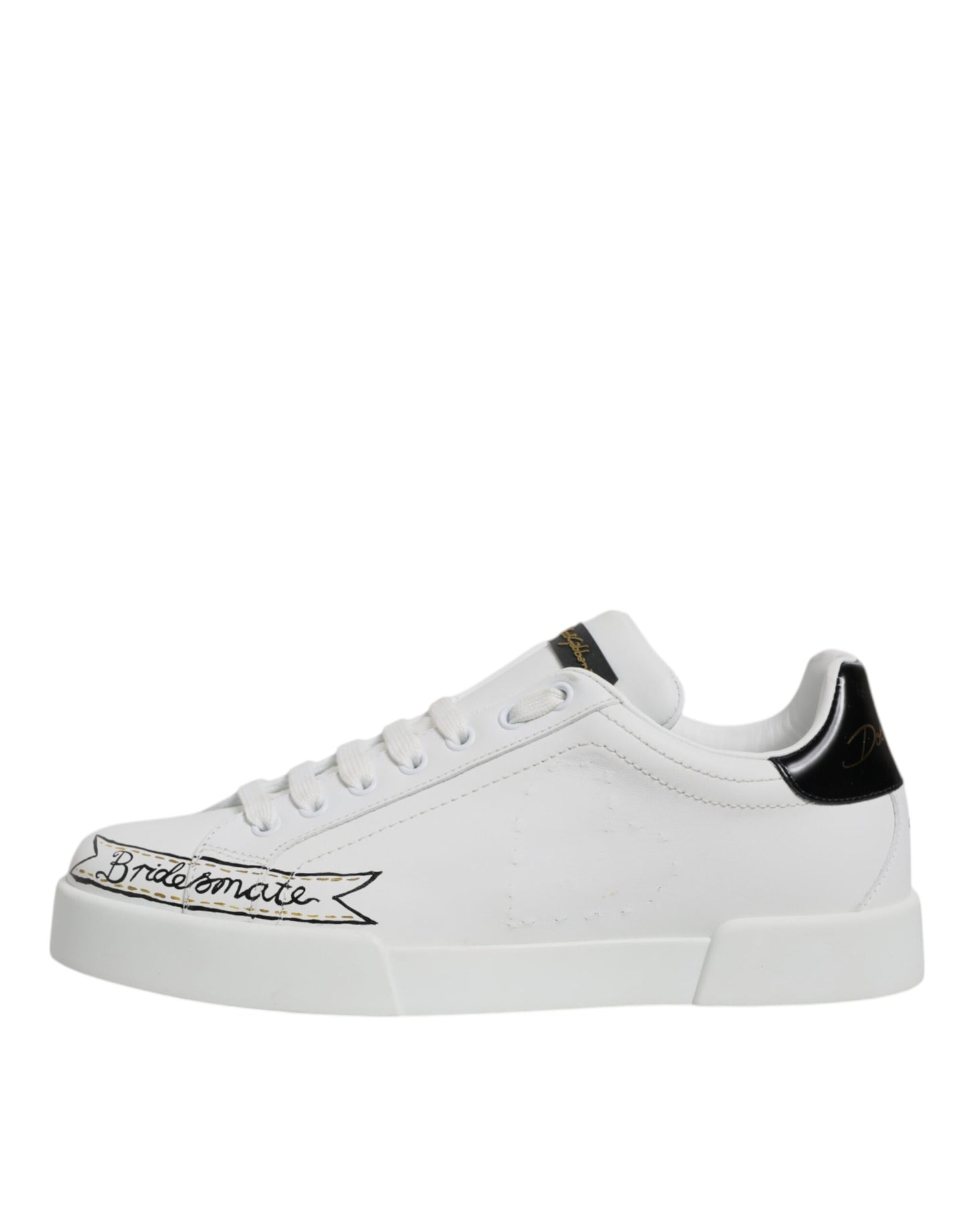 Dolce & Gabbana Weiße Leder Low Top Lace Up Sneakers Schuhe