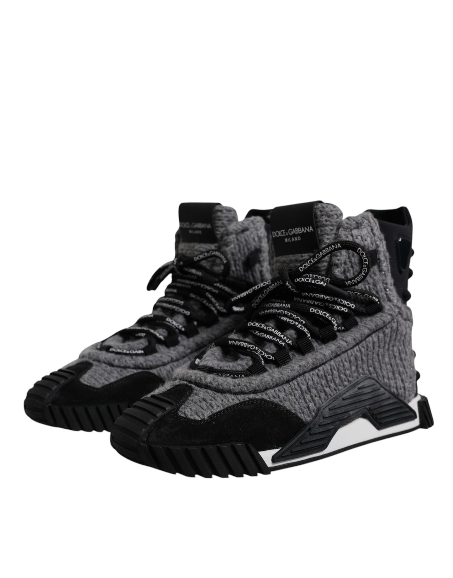 Dolce & Gabbana Grau Schwarz NS1 High Top Stiefel Sneakers Schuhe