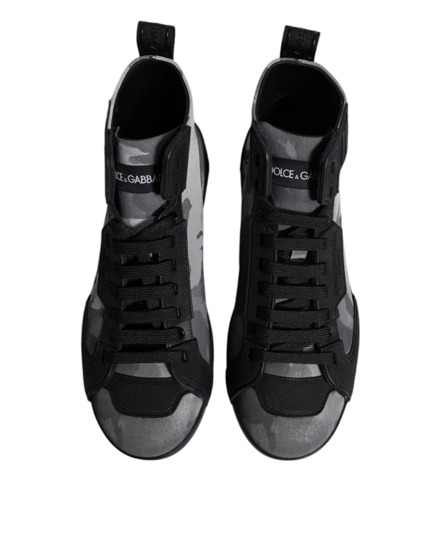 Dolce & Gabbana Multicolor Camouflage High Top Turnschuhe Schuhe