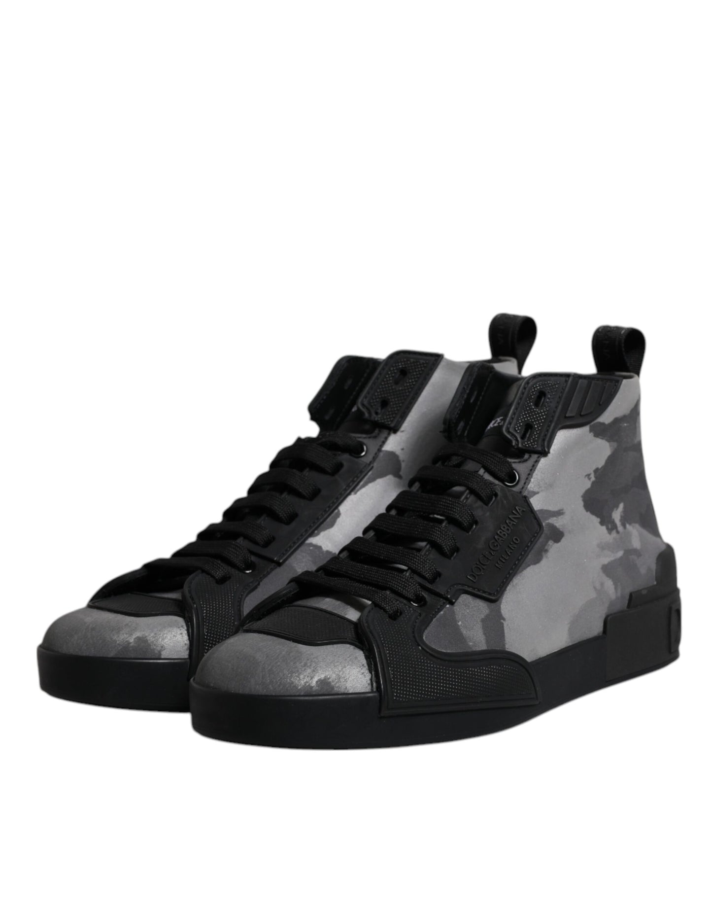 Dolce & Gabbana Multicolor Camouflage High Top Turnschuhe Schuhe
