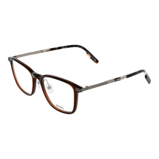 Ermenegildo Zegna Braune Kunststoff- & Titan-Brille (Gestelle)