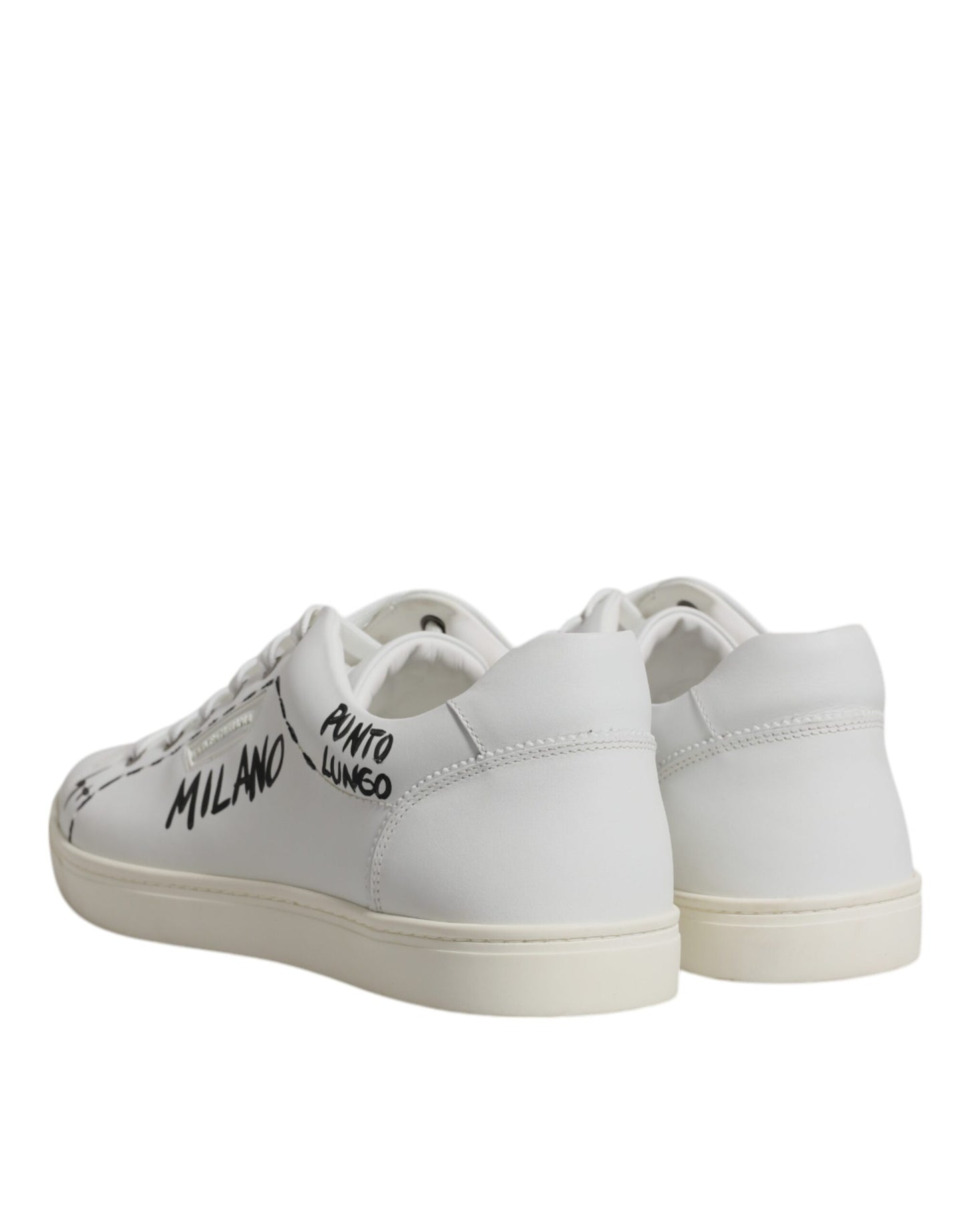 Dolce & Gabbana Weiß Leder Milano Low Top Turnschuhe Schuhe