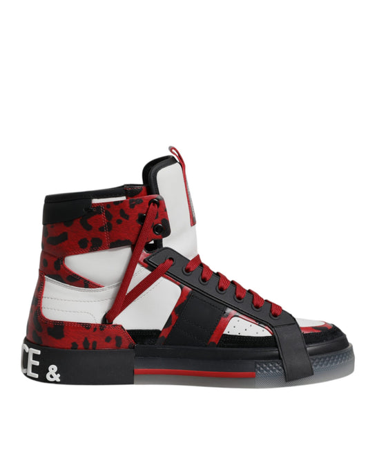 Dolce & Gabbana Multicolor Leder High Top Sneakers Schuhe