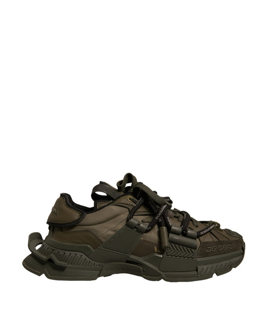 Dolce & Gabbana Militär Grün Space Low Top Turnschuhe Schuhe