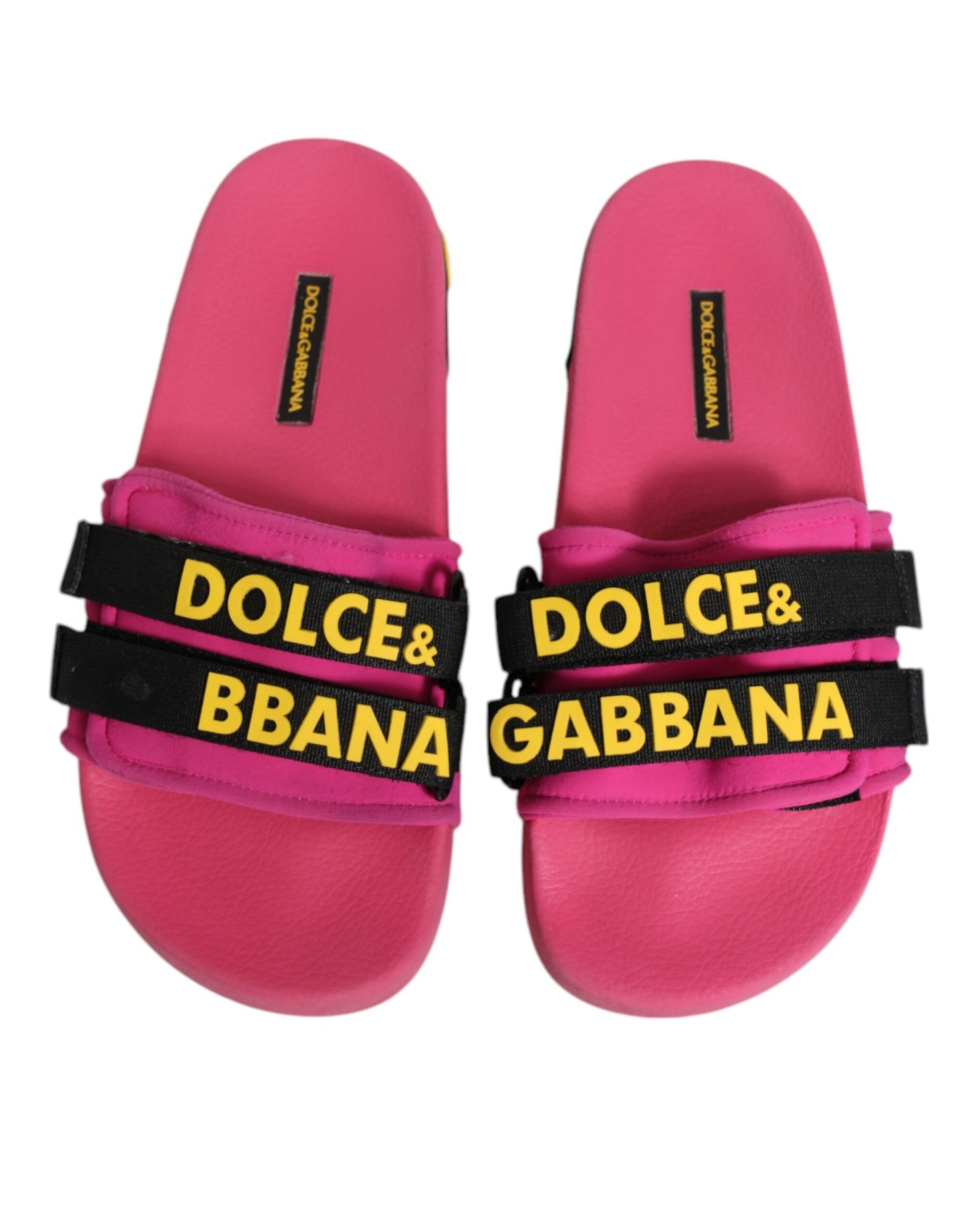 Dolce & Gabbana Fuchsia Neopren Rutschen Flats Beachwear Schuhe