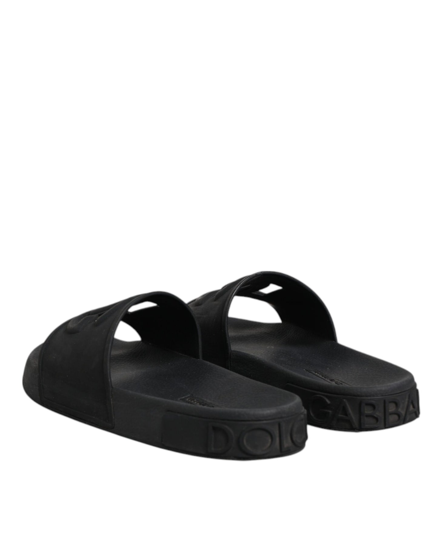 Dolce & Gabbana Schwarze Gummirutsche Sandalen Strandbekleidung Schuhe