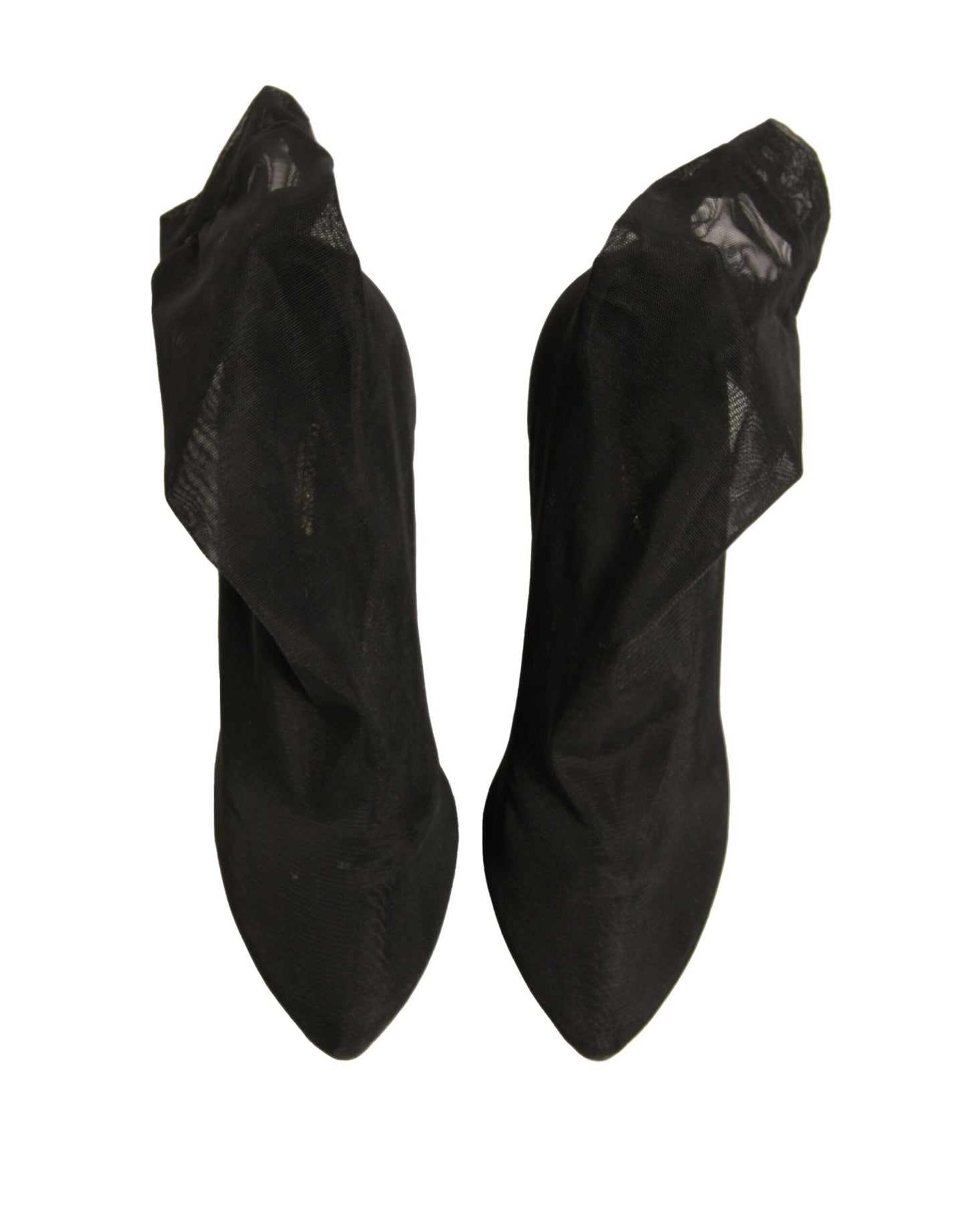 Dolce & Gabbana Schwarz Seide Mesh Socke Stil Heels Stiefel Schuhe