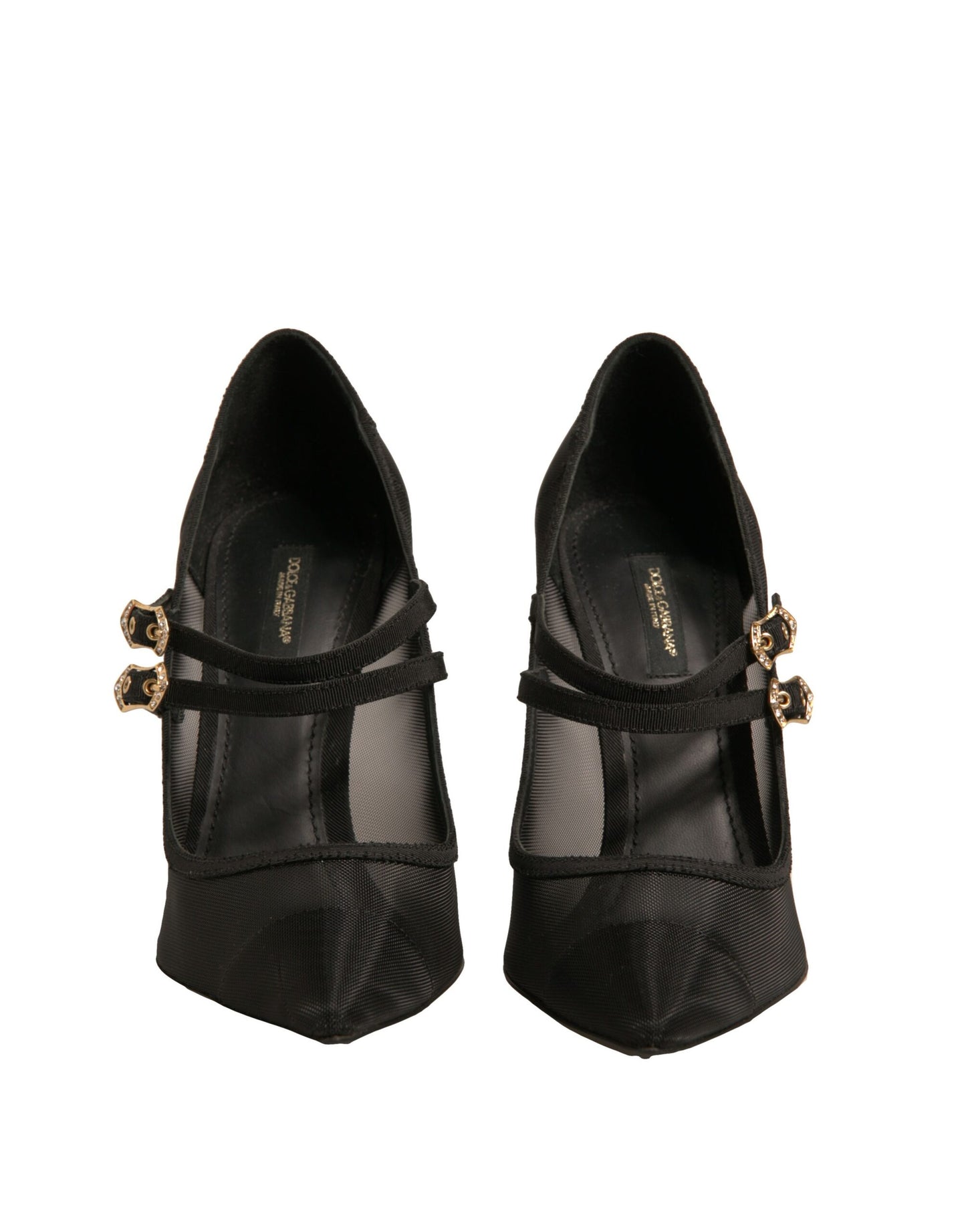 Dolce & Gabbana Schwarz Mesh Mary Jane High Heels Pumps Schuhe