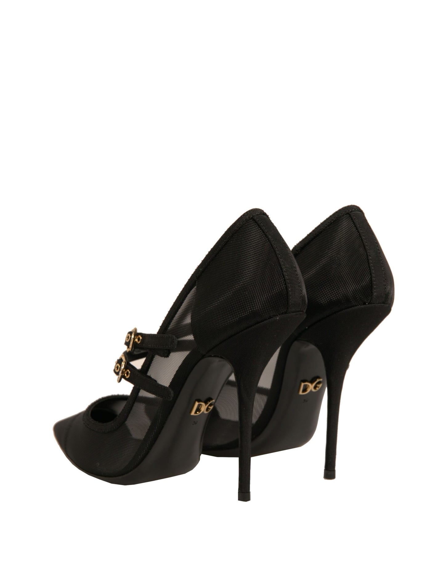Dolce & Gabbana Schwarz Mesh Mary Jane High Heels Pumps Schuhe