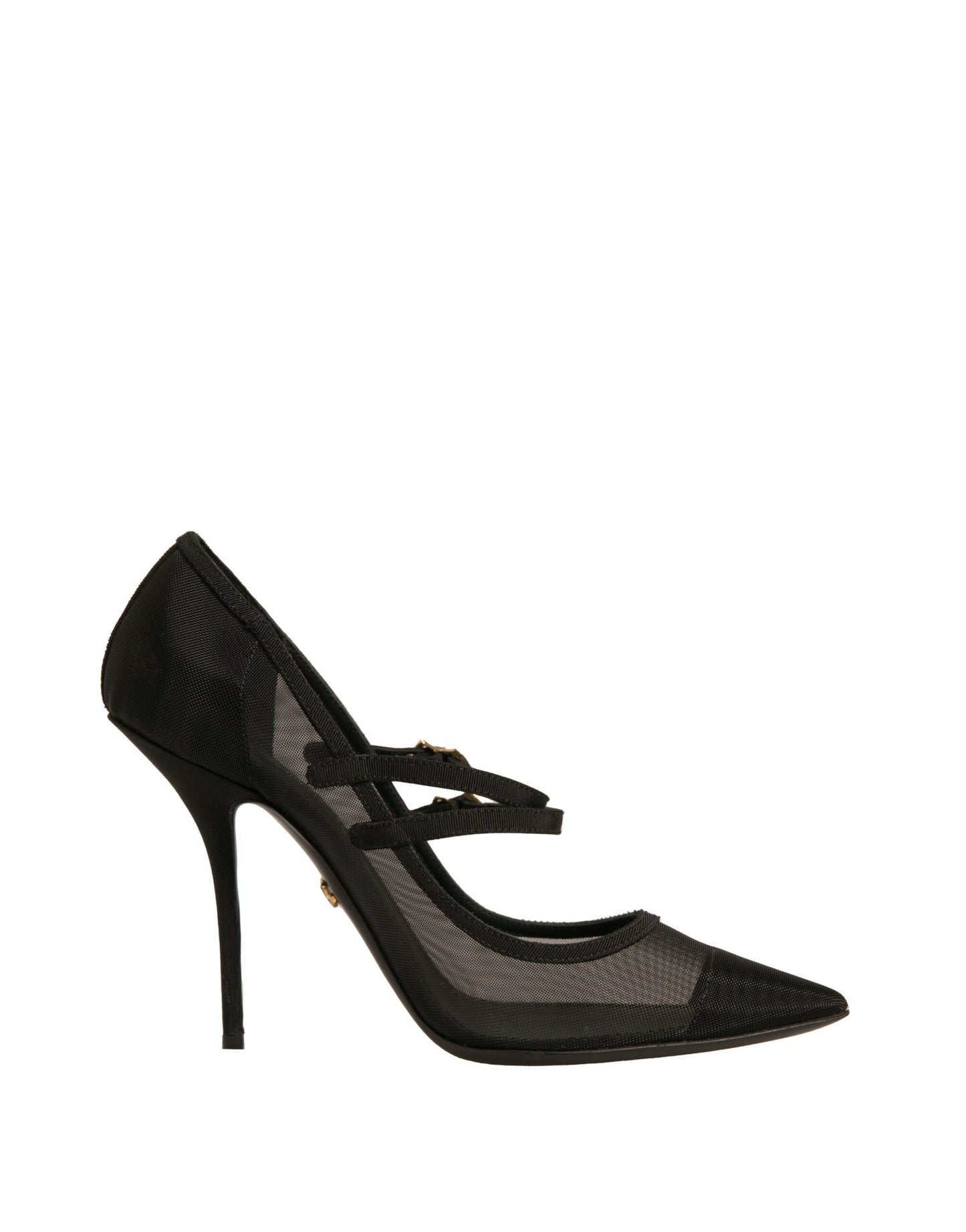 Dolce & Gabbana Schwarz Mesh Mary Jane High Heels Pumps Schuhe