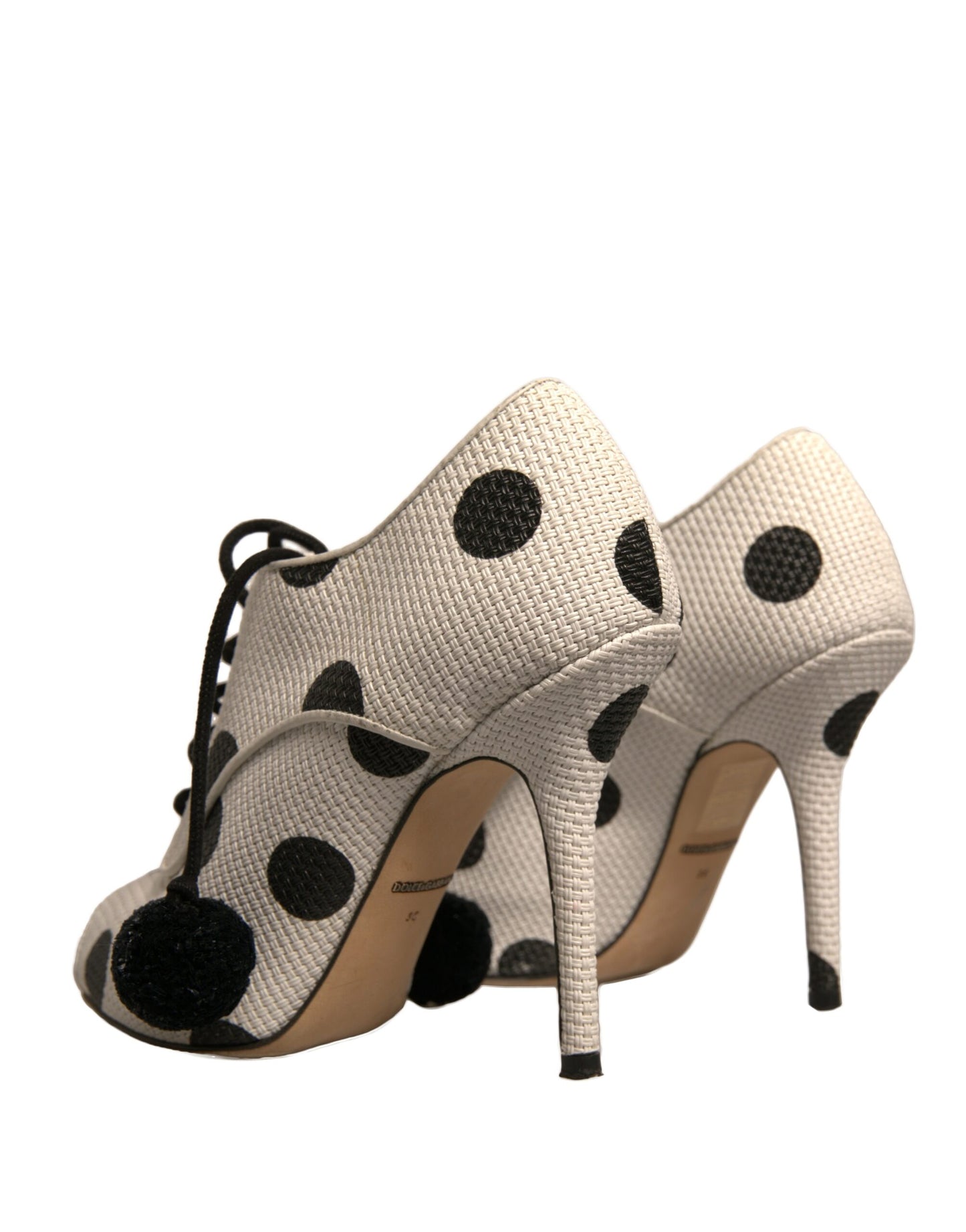 Dolce & Gabbana Weiß Schwarz Polka Dot Peep Toe Ankle Boots Schuhe