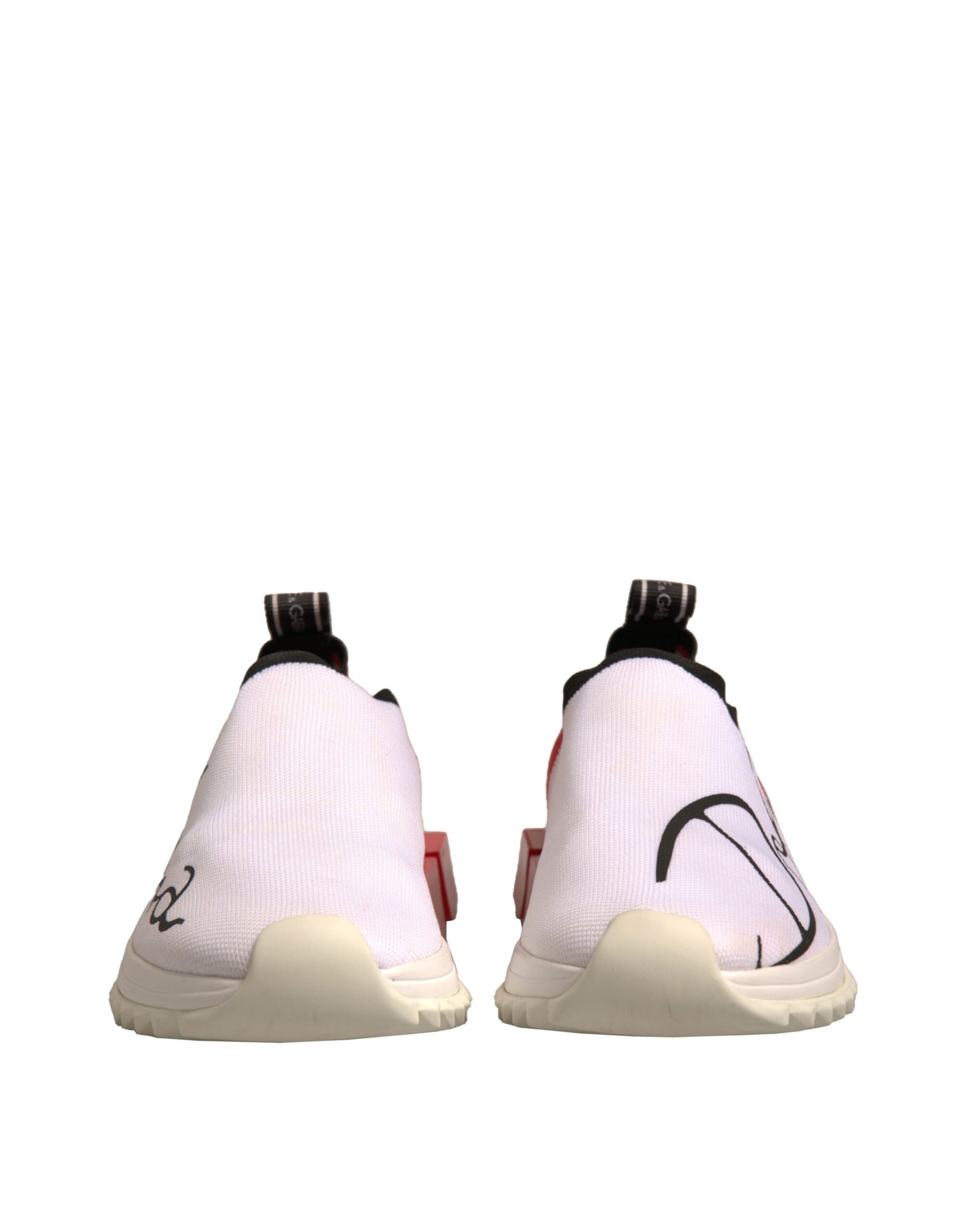 Dolce & Gabbana Weiß Rot Low Top Sorrento Turnschuhe Schuhe