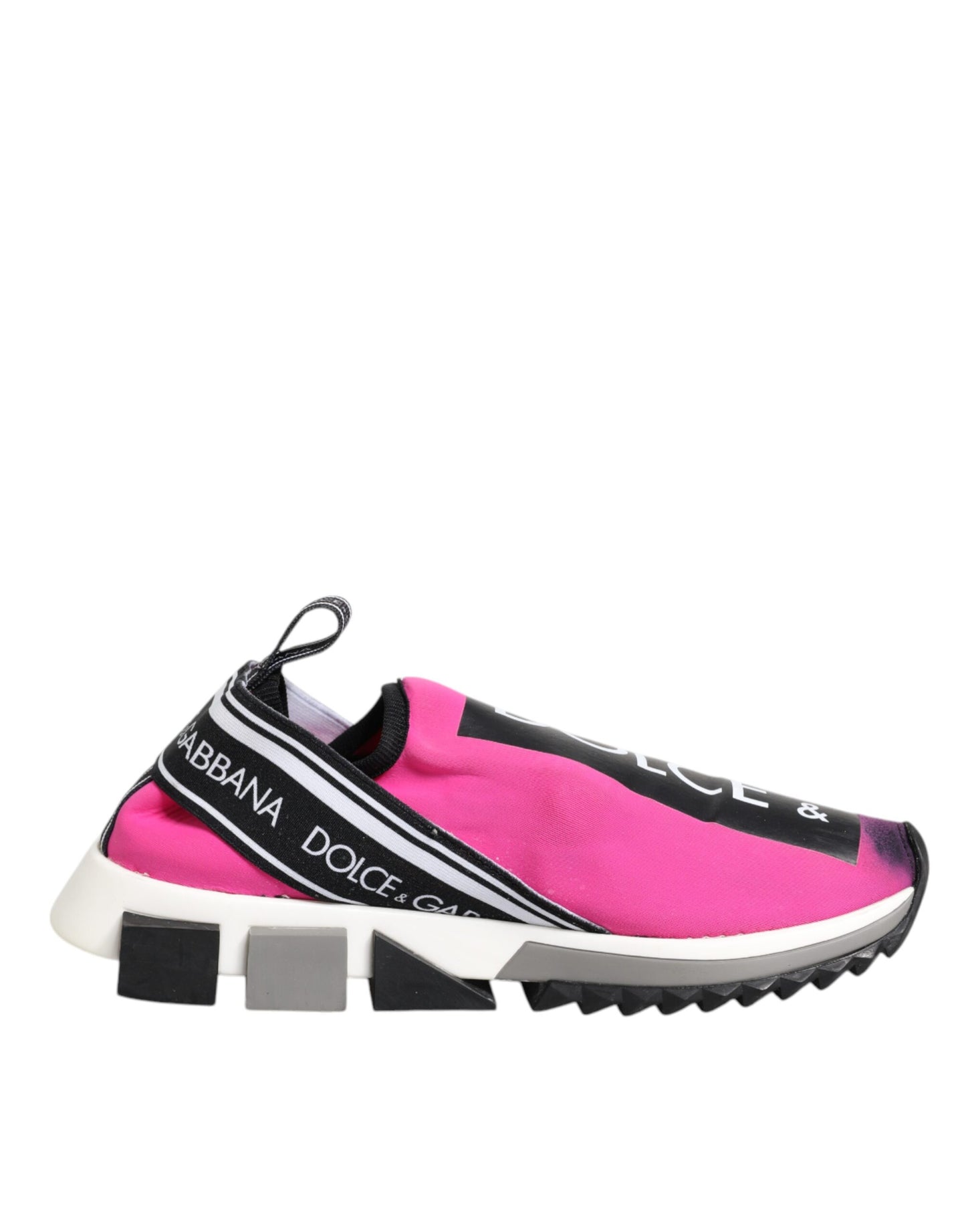Dolce & Gabbana Fuchsia Weiß Slip On Sorrento Turnschuhe Schuhe