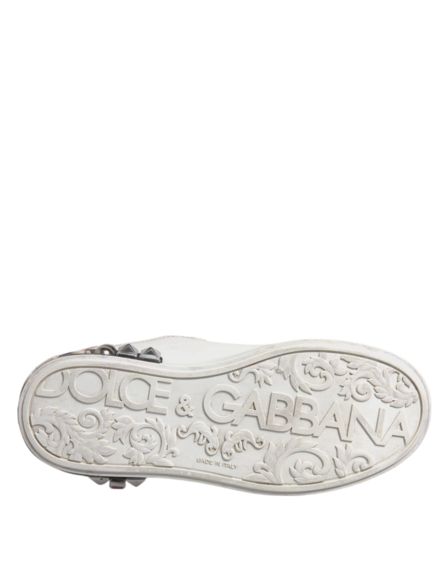 Dolce & Gabbana Weiß Pailletten Kristall Low Top Turnschuhe Schuhe