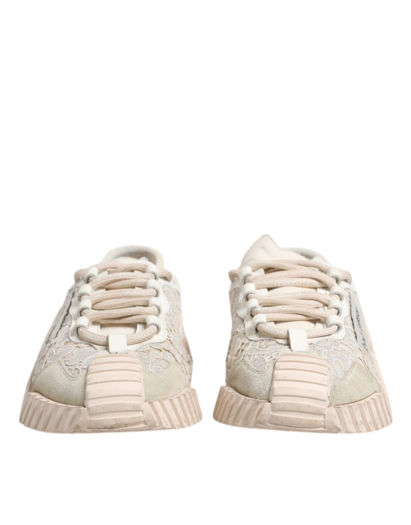 Dolce & Gabbana Weiß Spitze NS1 Low Top Sneaker Sportschuhe