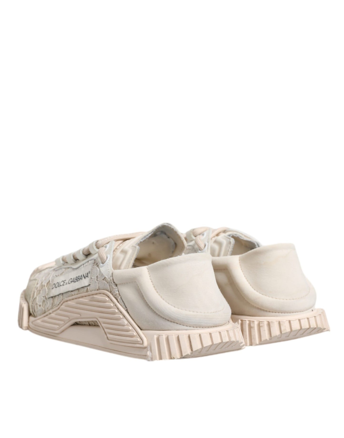 Dolce & Gabbana Weiß Spitze NS1 Low Top Sneaker Sportschuhe