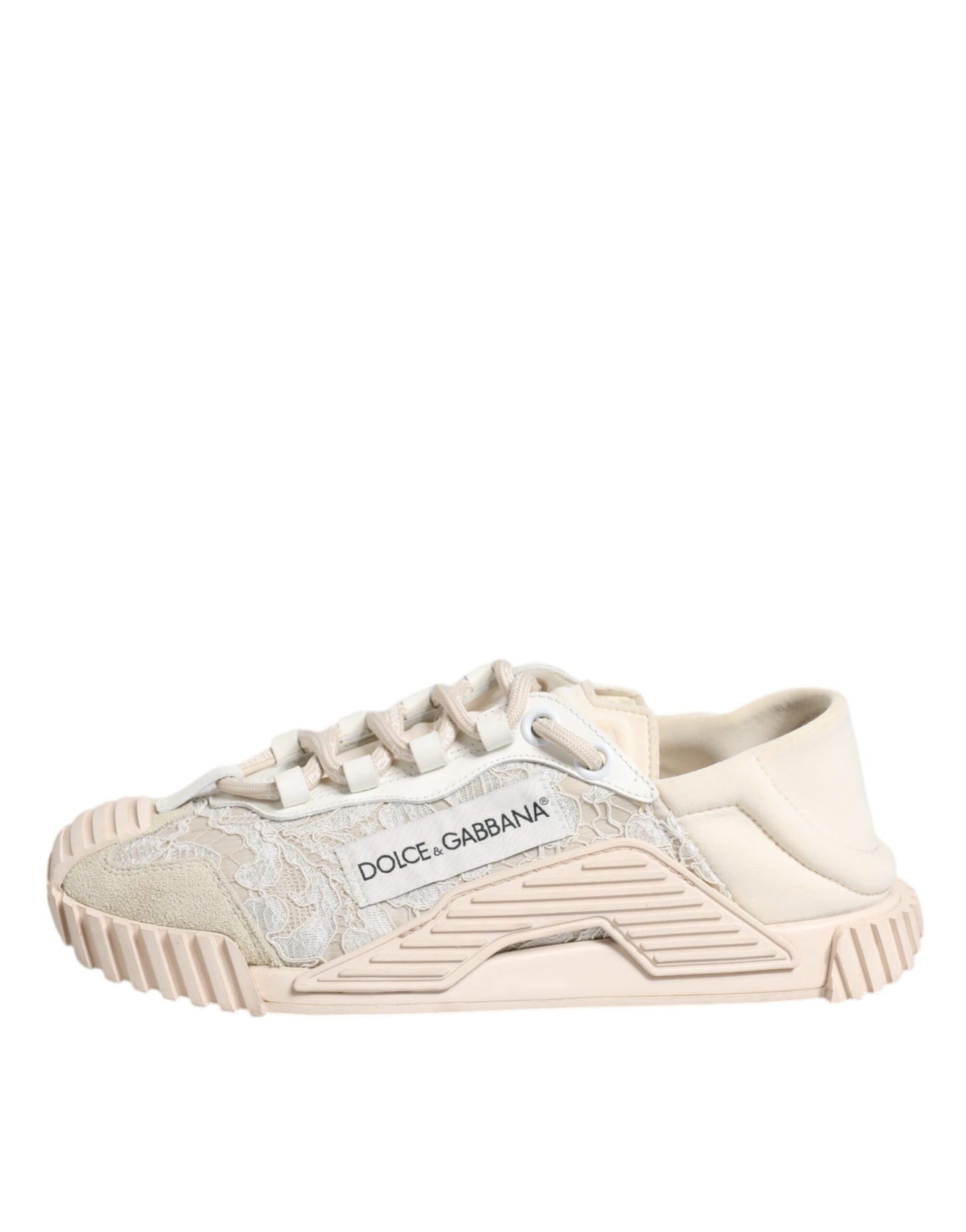 Dolce & Gabbana Weiß Spitze NS1 Low Top Sneaker Sportschuhe