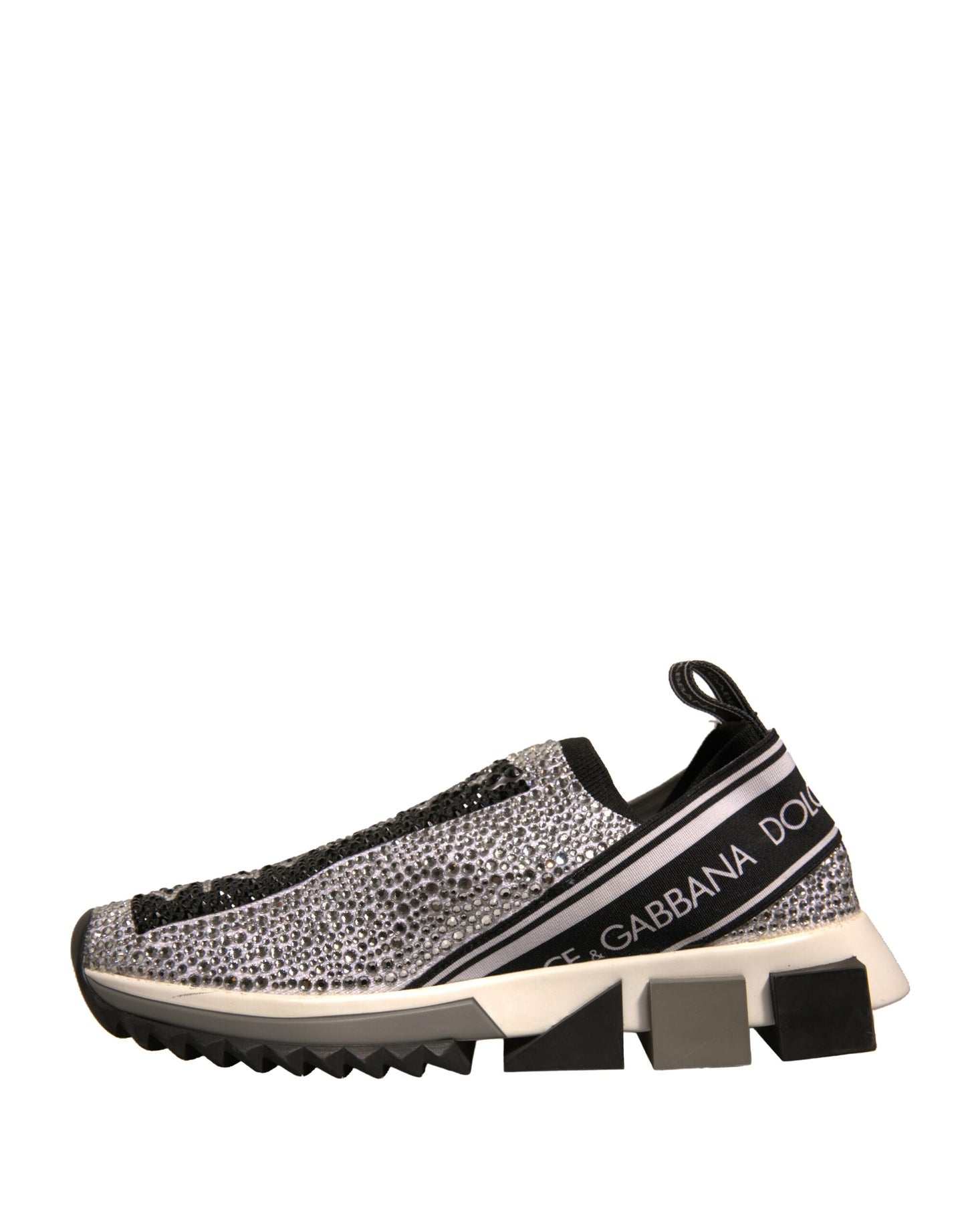 Dolce & Gabbana Silber Strass Sorrento Turnschuhe Schuhe